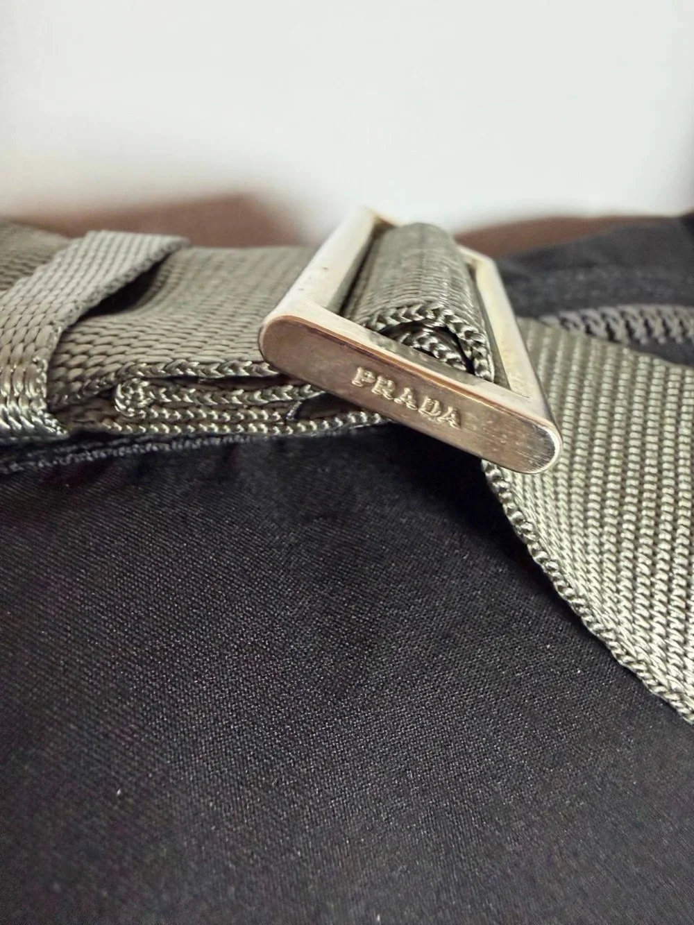 Prada Linea Rossa Sport Black Nylon Messenger Bag 2000s